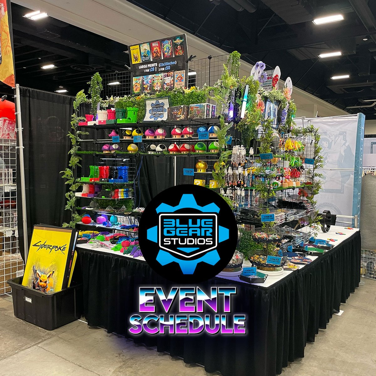 Check out our event schedule: bluegearstudios.com/events/

More events will be added once dates are confirmed. But the events that are on the page now are finalized.