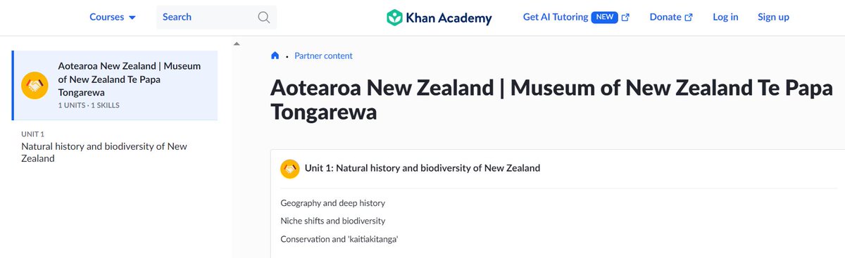 Taranz1's tweet photo. @Te_Papa is now on the @khanacademy ! Check out our first course on Biodiversity, guardianship and the natural history of NZ at: https://t.co/YvxtC0aSrX https://t.co/19btL6WfUy