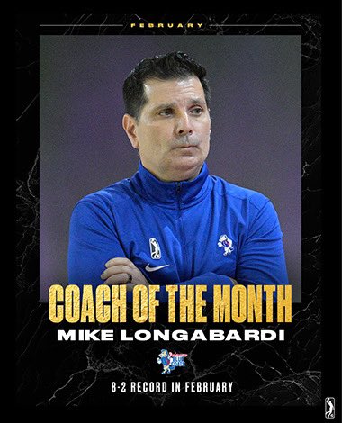 nbagleague's tweet photo. Keep your Coats on! After leading the @blue_coats to an 8-2 record, Mike Longabardi is your G League Coach of the Month for February. https://t.co/EloxUby7d5