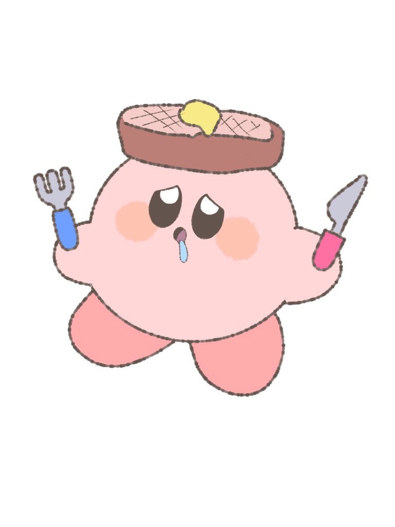 kirby no humans simple background knife solo white background holding fork  illustration images