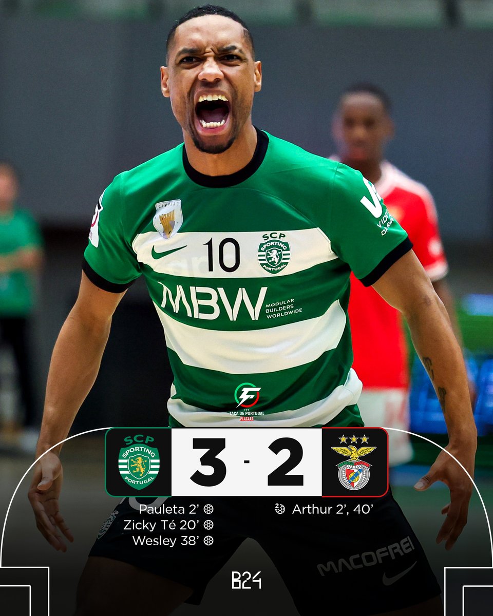 Sporting eliminou o Benfica nos 'oitavos' da Taça de Portugal de futsal — a terceira vitória leonina em três dérbis em pouco mais de um mês 🦁