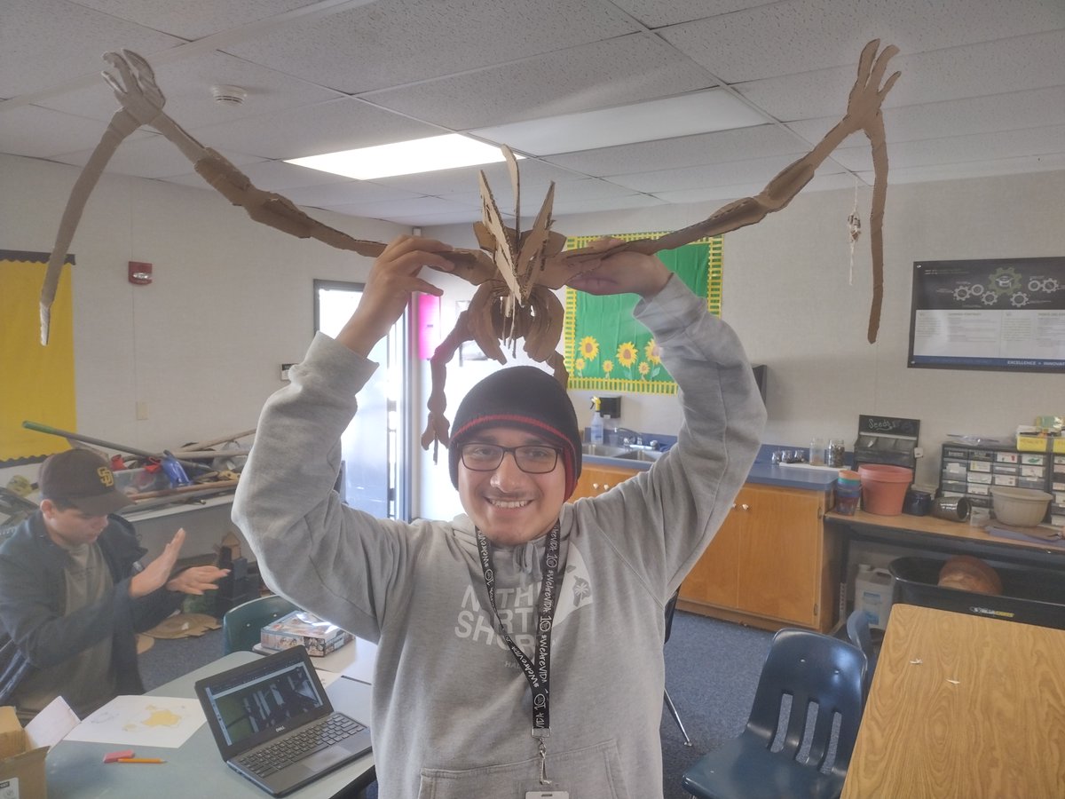 I'm very proud of this student and the grit he has exhibited. He spent months designing and creating a 3D model of a Pteranodon skeleton. And now it is complete -- very exciting :) #WeAreVIDA