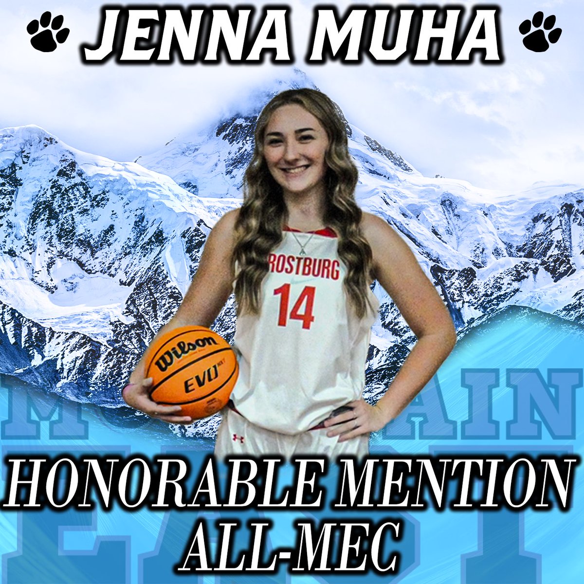 Congrats to Freshman Jenna Muha on being named MEC Honorable Mention‼️🥳 #justthebeginning