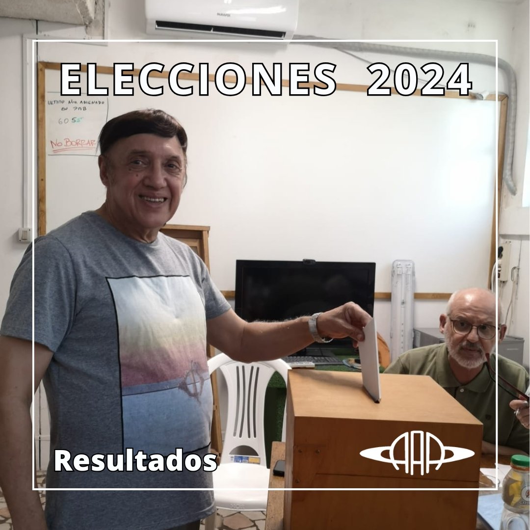 El 27/2 tuvieron lugar las Elecciones de la AAA con una participación récord de 53 votantes. Además se habilitó por primera vez el voto electrónico.

El resultado fue de 52 votos para el Lema Unidos por la Astronomía, Lista 21, votos anulados 1 y en blanco 0.