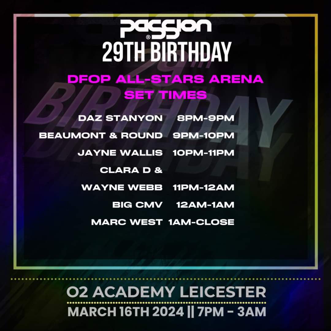 And start making your preparations for @passion_uk as their set times are out too! @Factor_B_Music @SubcultureJOC @JOCofficial @bryankearney @Cold_Blue @craig_connelly @GOttaviani #TranceFamily #PassionDFOP