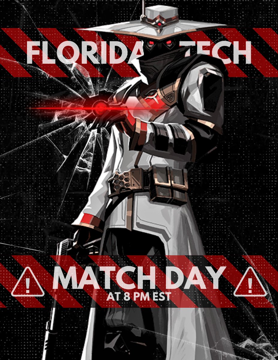 Tune in to watch our Valorant Crimson team tonight! 

🆚 ERAU Eagles Varsity
⏰ 8 PM EST
🔗 twitch.tv/fltechesports

Hope to see you there! ❤️