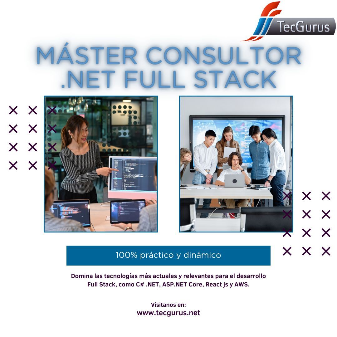 tecgurusnet's tweet image. ¡Eleva tu Perfil con .NET Full Stack! 💻
 Inicia el 13 de abril el Máster online de 8 Meses y conviértete en un Consultor .NET Full Stack.

Domina C# .NET, ASP.NET Core, React js y AWS.

👉 ¡Inscríbete! wa.link/in1464

#NETFullStack #SoyGuru #Programacion