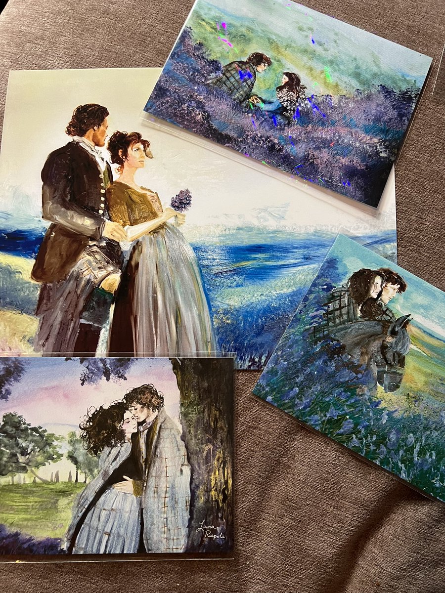 Got the best mail todayyyyy 🥰 I can’t wait to get frames for these beautiful babies by @LauraRispoliArt (and thank you for the lovely bonus postcards!) 💜🩵