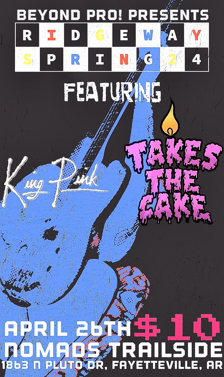 Hopefully the first of many, trying to get back into booking more often. Really stoked to have  <a href="/ridgewayca/">Ridgeway</a> coming through next month with the homies in <a href="/kingpinkok/">King Pink</a> and <a href="/TakesTheCakeAR/">Takes The Cake</a>