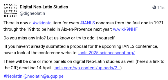Crossposting from hcommons.social/@digneolatin/1…

#IANLS #wikidata