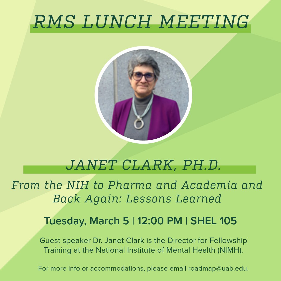 Looking forward to tomorrow's RMS lunch meeting, featuring guest speaker Dr. Janet Clark! #YouBelong