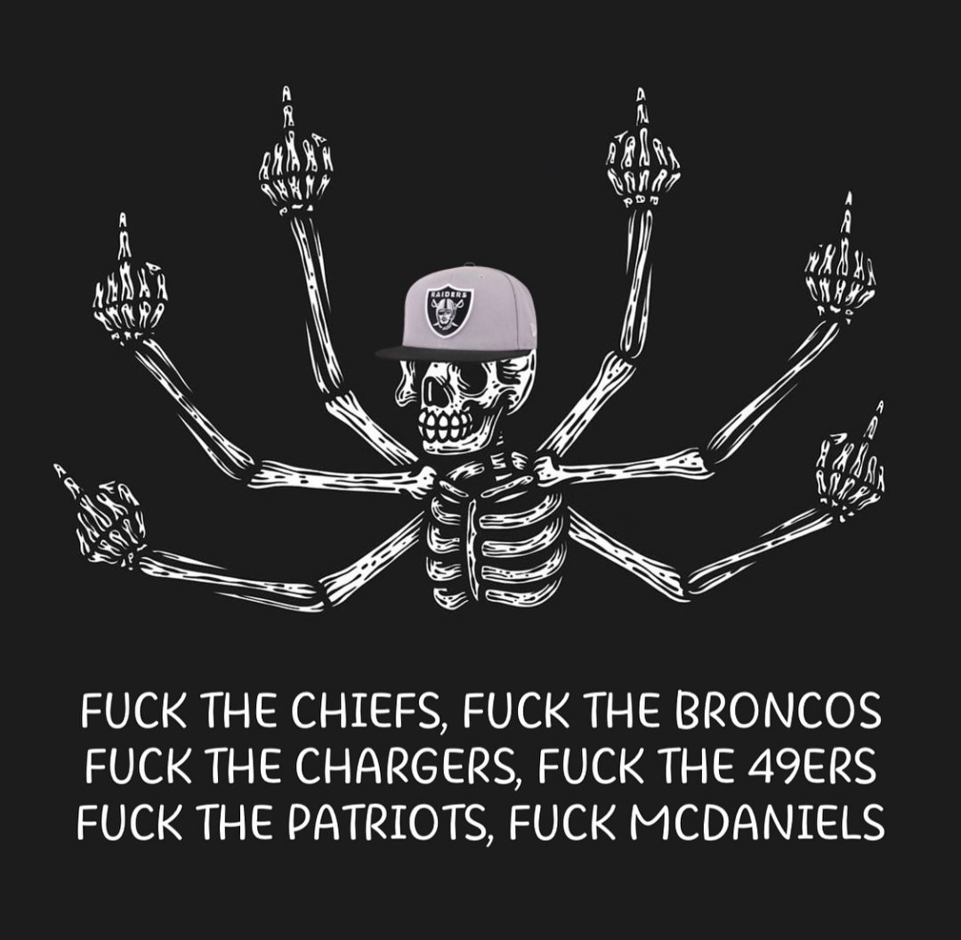 ZombieRaider707's tweet image. F*ck the rest! Raiders, bitch!
#RaiderNation