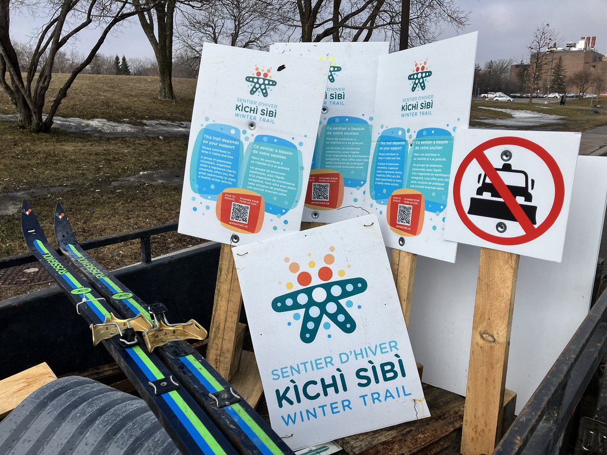 The long slow job of cleaning up the winter trail network of signs and snow fence begins.  (Have to stop occasionally to have a good cry. ) <a href="/NCC_CCN/">National Capital Commission</a>