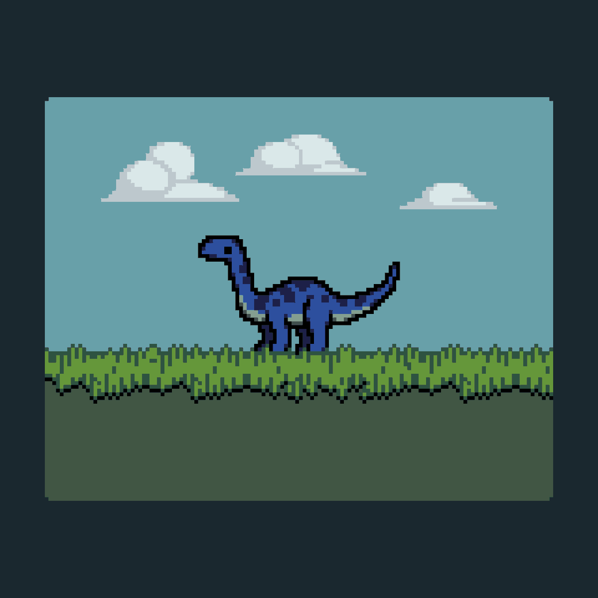 binopixel's tweet photo. Diplodocus mentioned🗣️
#grass #pixel_dailies #pixelart @Pixel_Dailies https://t.co/RS70bvYjL3
