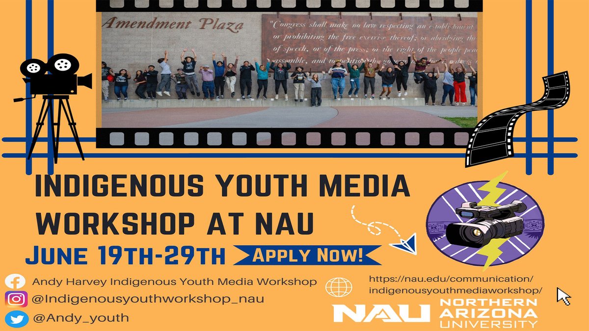 andy_youth's tweet photo. Apply now!

#broadcasting #gettingreadyforcollege #indigenousvoices #nau #learnvaluableskills #tellyourstory #videography #storytellers #flagstaff #journalism #nativeamericanvoices #summerworkshop https://t.co/Biijc2I3Zg