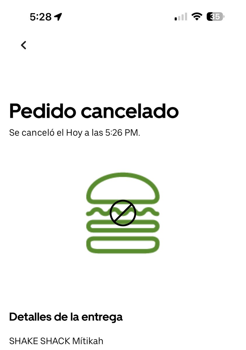 AlanElias96's tweet photo. @shakeshackmx Acabo de pedir desde su “nueva”App y jamás me entregaron mi comida, el repartidor canceló el pedido, exijo la devolución de mi dinero!
@Profeco https://t.co/9VsWi6NSQP