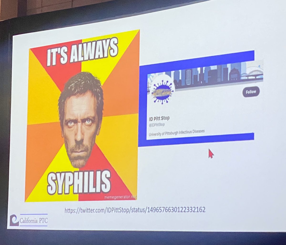 #CROI2024 Last post of the day… « The return of Syphilis » like « Star Wars, episode VI » ;-) Great talk of Dr Ina PARK @InaParkMD @usfca about #Syphilis diagnosis 🙏🏼 Remember: « The great simulator », if you don’t know « It’s always syphilis » #syphilisishard @CecileBebear