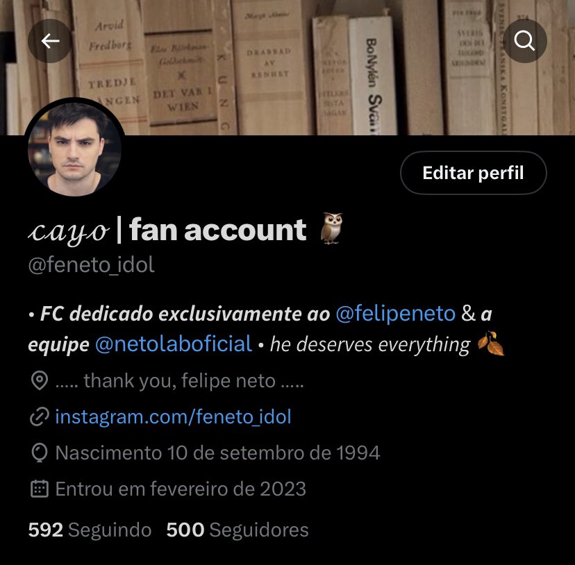 Obrigado pelos 500 seguidores, corujas, swifties, fãs do Jão (os lobos?? ) e todos os demais que me seguem!!!

Amo todos vocês!! 🤍