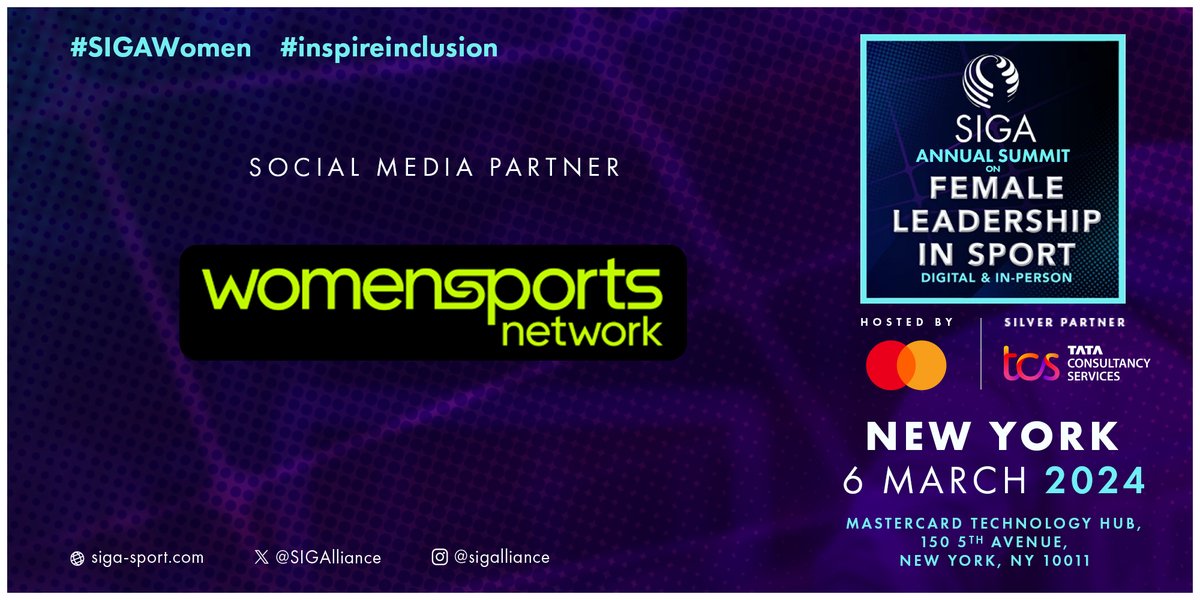 The Women’s Sports Network is thrilled to announce that we are an official social media partner for the @SIGA_Women Annual Summit on Female Leadership in Sport. Tune in to our socials Wednesday March 6 as we bring you LIVE footage and updates from the summit!