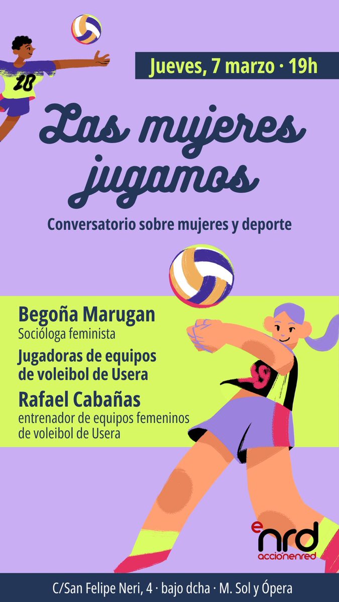 #MujeresYDeporte
El jueves 7 de marzo tenemos una cita importante para reflexionar y conversar sobre el deporte practicado por  mujeres.