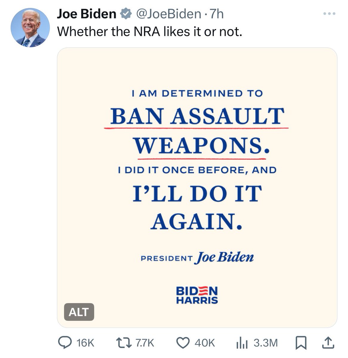 One the same day the Supreme Court was forced to stop Democrats from infringing on your right to vote-

Joe Biden openly announces that he is working overtime to take away your guns and infringe upon your right to bear arms. 

They’re not even hiding it anymore.

Democrats have