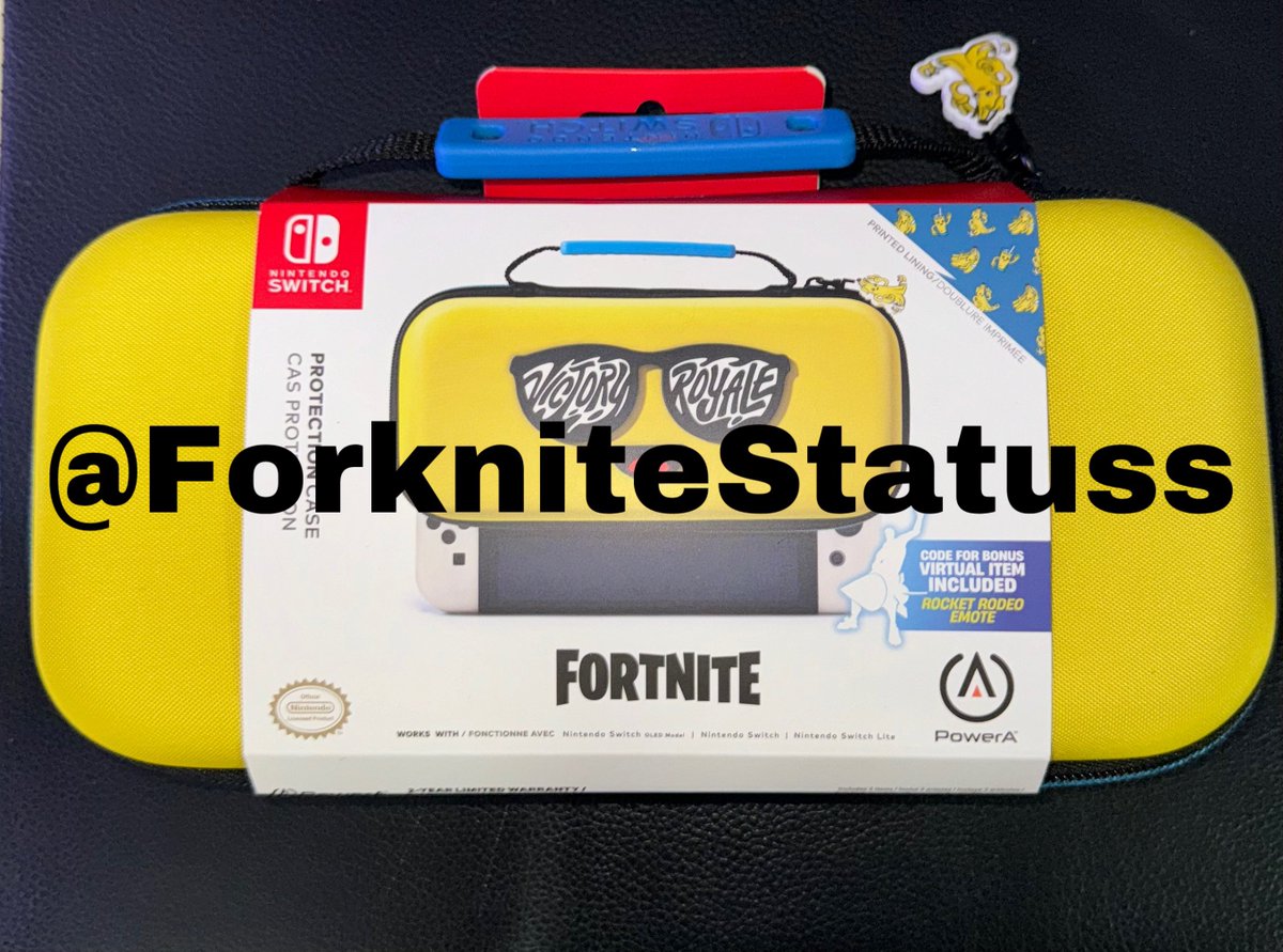 Fortnite Peely Nintendo Switch Case Rocket Rodeo Emote Code Giveaway 

To Enter: 
❤️♻️ LIKE &amp; RETWEET
📲 FOLLOW @ForkniteStatuss 
✅ COMMENT “DONE”

USE CODE ‘FNLK’ #ad