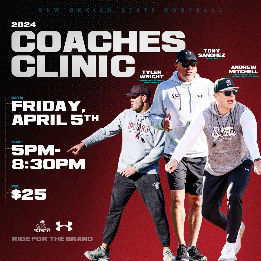 Calling all coaches!🗣️ Join us one month from today for our annual 𝐂𝐨𝐚𝐜𝐡𝐞𝐬 𝐂𝐥𝐢𝐧𝐢𝐜!👇 🔗 tinyurl.com/mvprvbjx #AggieUp