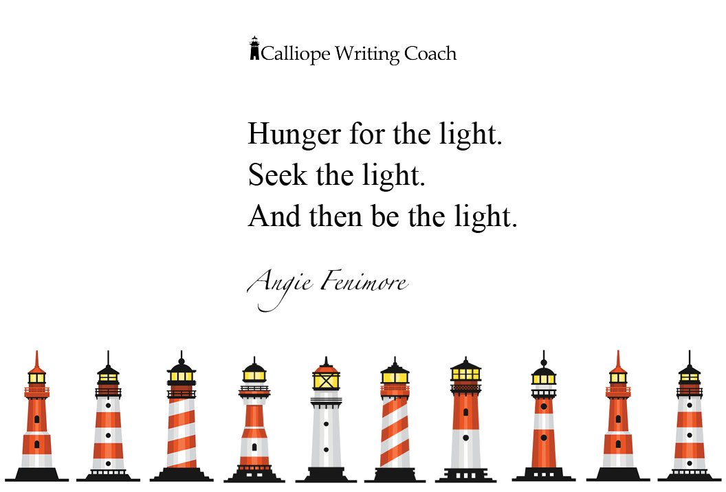 angiefenimore's tweet photo. Find your light...and write.

https://t.co/e1t1I097Bp

#BigCalliopeMagic #CalliopeWritingCoach #amwriting #writinginspiration #writers #writer #writing https://t.co/qWQkTVOzf2