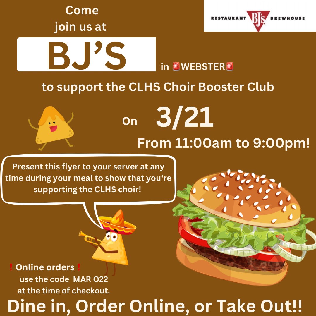 Those Pizookies are waiting for you!!! Go eat at Bj’s on 3/21 from 11am-9:00pm at the WEBSTER location to support our program!! A little goes a long way, so please consider getting lunch or dinner at BJ’s that day!!