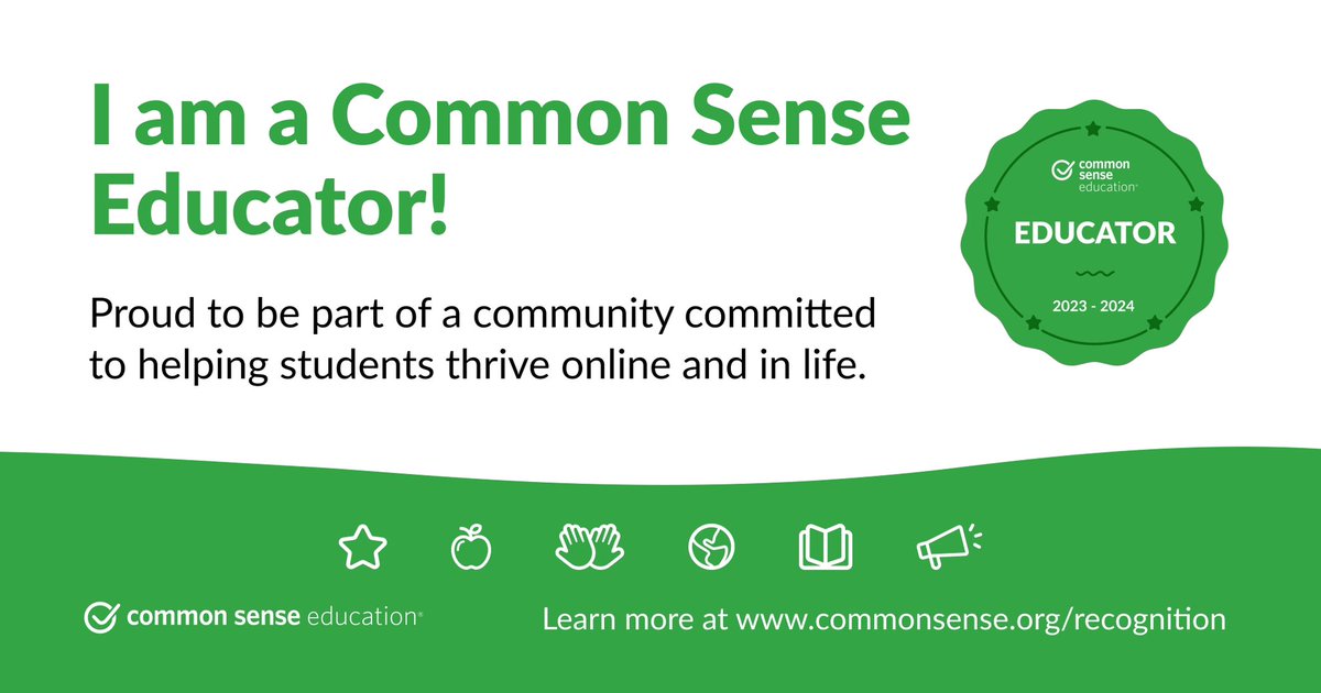 Teaching digital citizenship is so important because most parents never had to learn about it to the degree their kids do to be able to navigate their digital lives. (I also love earning a badge stuff I’ve already done.) <a href="/CommonSenseEd/">Common Sense Education</a> #DigitalCitizenship