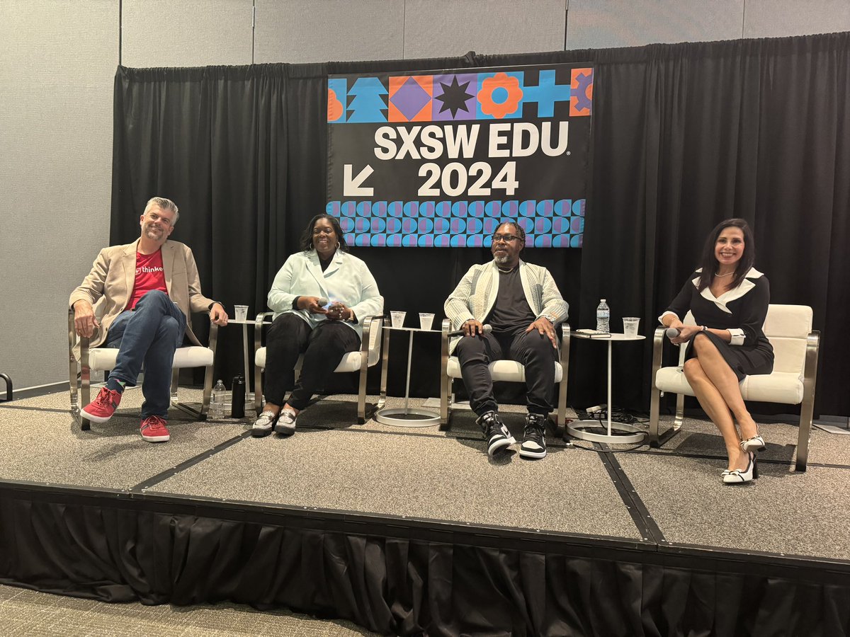 We had such an engaging discussion today about the future of education with AI in the mix. Something that we need to focus on is continuing to develop minds that can think critically and remain creative for an ever changing world. #SXSWEDU