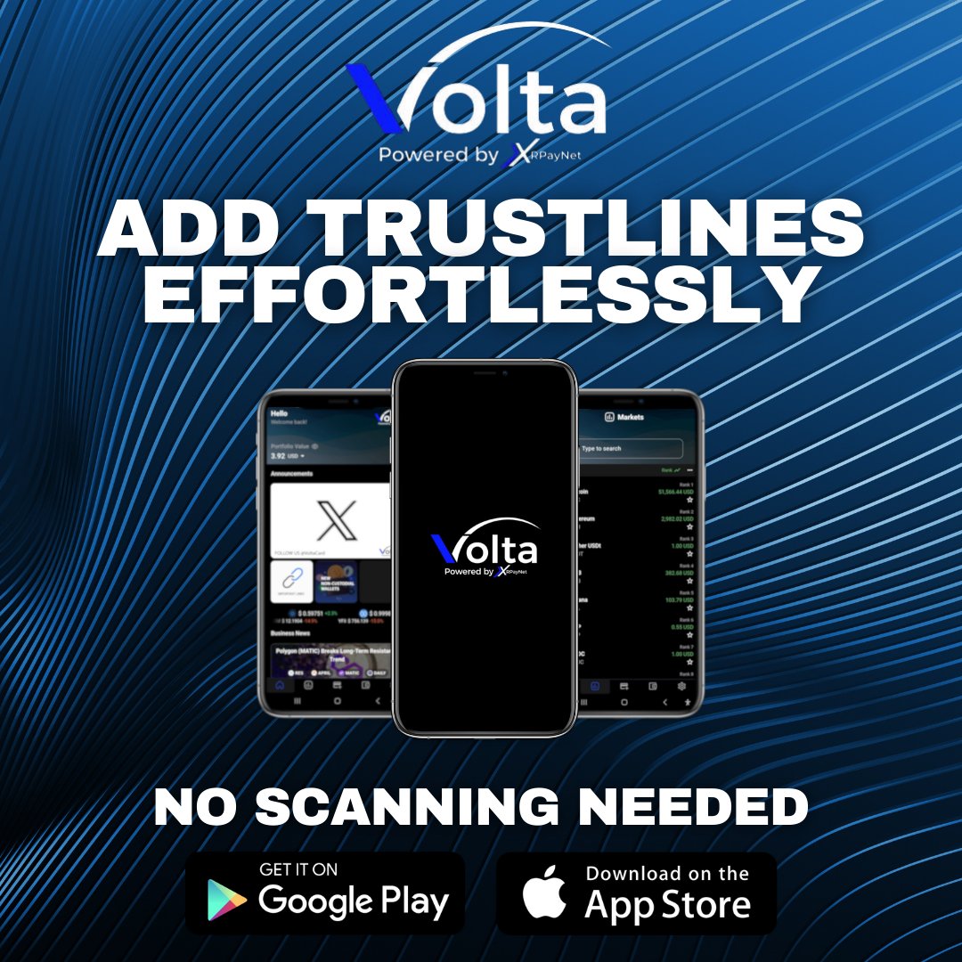 VoltaCard's tweet image. Simplify your crypto journey with #Volta!

Adding #TrustLines has never been easier. Search, select, and easily add your desired tokens to your portfolio. Volta is being hailed for giving the most user-friendly experience to add TrustLines!

👉Get started: loom.ly/06cDjuI