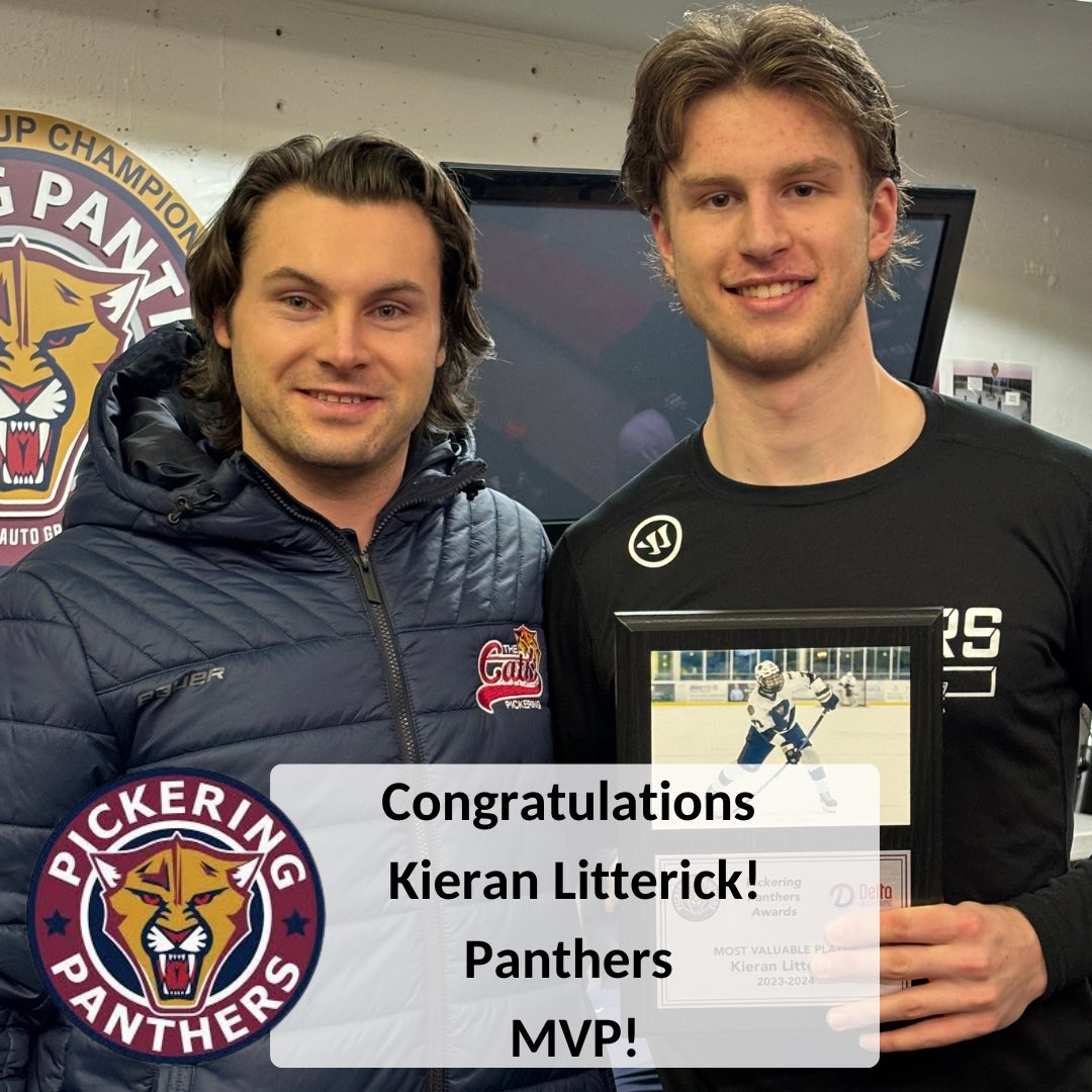 PanthersOJHL's tweet image. In his rookie season he quickly became a valuable asset on the squad. Scoring, hat tricks, and leadership sums up Kieran Litterick as a Pickering Panthers. Congrats Litterick!!

#intensity #fortheloveofthegame #family

#PanthersSZN