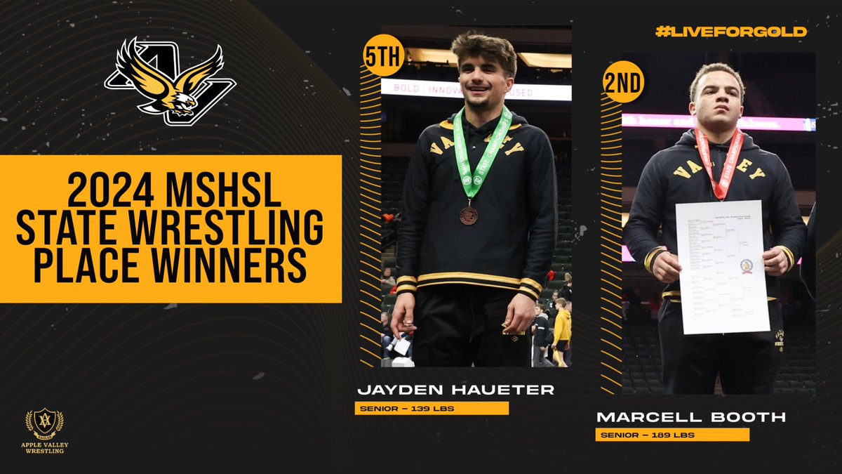 JoshuaBarlage's tweet photo. 2024 MSHSL State Wrestling Tournament place winners. 🦅 https://t.co/QpdI58icCO