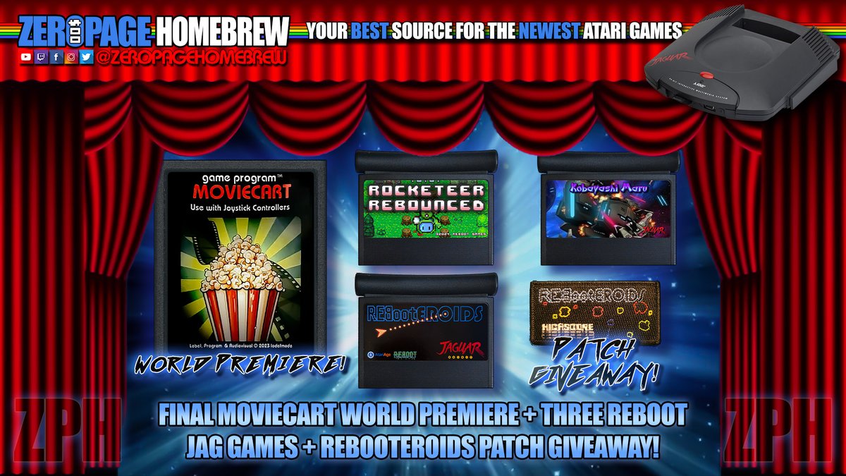 zeropagehomebre's tweet image. FINAL MOVIECART 2600 WORLD PREMIERE + 3 JAG GAMES!

Hot off the press from @LodefMode, play FULL LENGTH MOVIES on your Atari 2600 with this final version of the MovieCart. We check out all its features tomorrow!

WATCH LIVE: twitch.tv/zeropagehomebr…
Tue Mar 5 @ 6PM PT/9PM ET