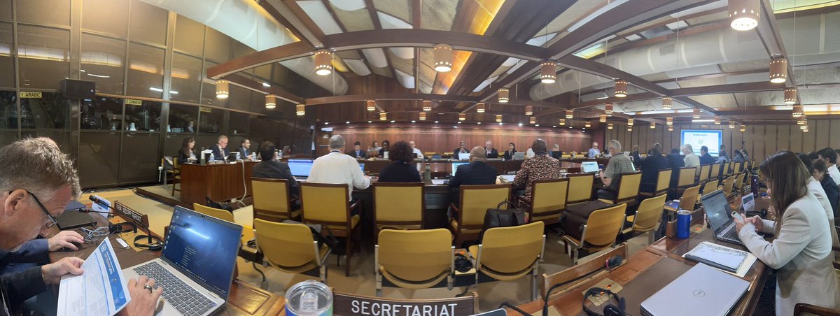 First day of the @ISBAHQ 29th session of its Legal and Technical Commission included re-election of chair @ErasmoLaraC. Later this week discussions on regional environmental managent plans and developments of thresholds as well as the strategic datamanagement roadmap. 🙌