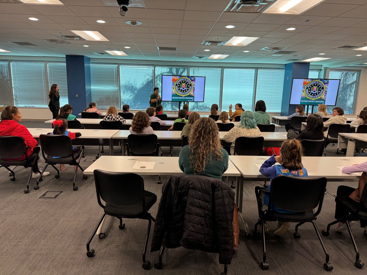 It's always a great time with the #GirlScouts stop by! We were excited to host a local Girl Scout troop at the San Diego Field Office! The girls heard from #FBI employees who were also Girl Scouts and also got to explore some cool FBI things!