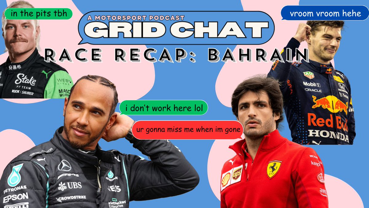 Okay! #GridChat F1 Bahrain Race Recap ep is out! we chat all things Max Verstappen, Valtteri Bottas’ no good, very bad pit stop, & Lewis Hamilton’s I don’t work here energy. Watch on YouTube: youtu.be/bvDuv2WHKBI Listen on all other podcast platforms: pod.link/1733541779