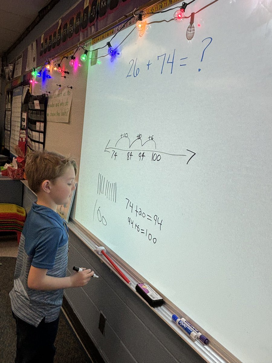 SeiterMrs's tweet photo. How many different ways can we go about solving one problem? These students showed confidence today by explaining their thinking to the class!  @CoolidgeCougars https://t.co/vNVx1Jtt1A