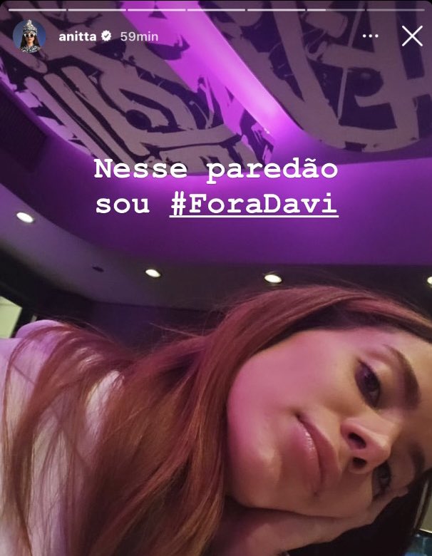 ANITTA ACABA DE PUXAR #ForaDavi NOS STORIES 🗣️