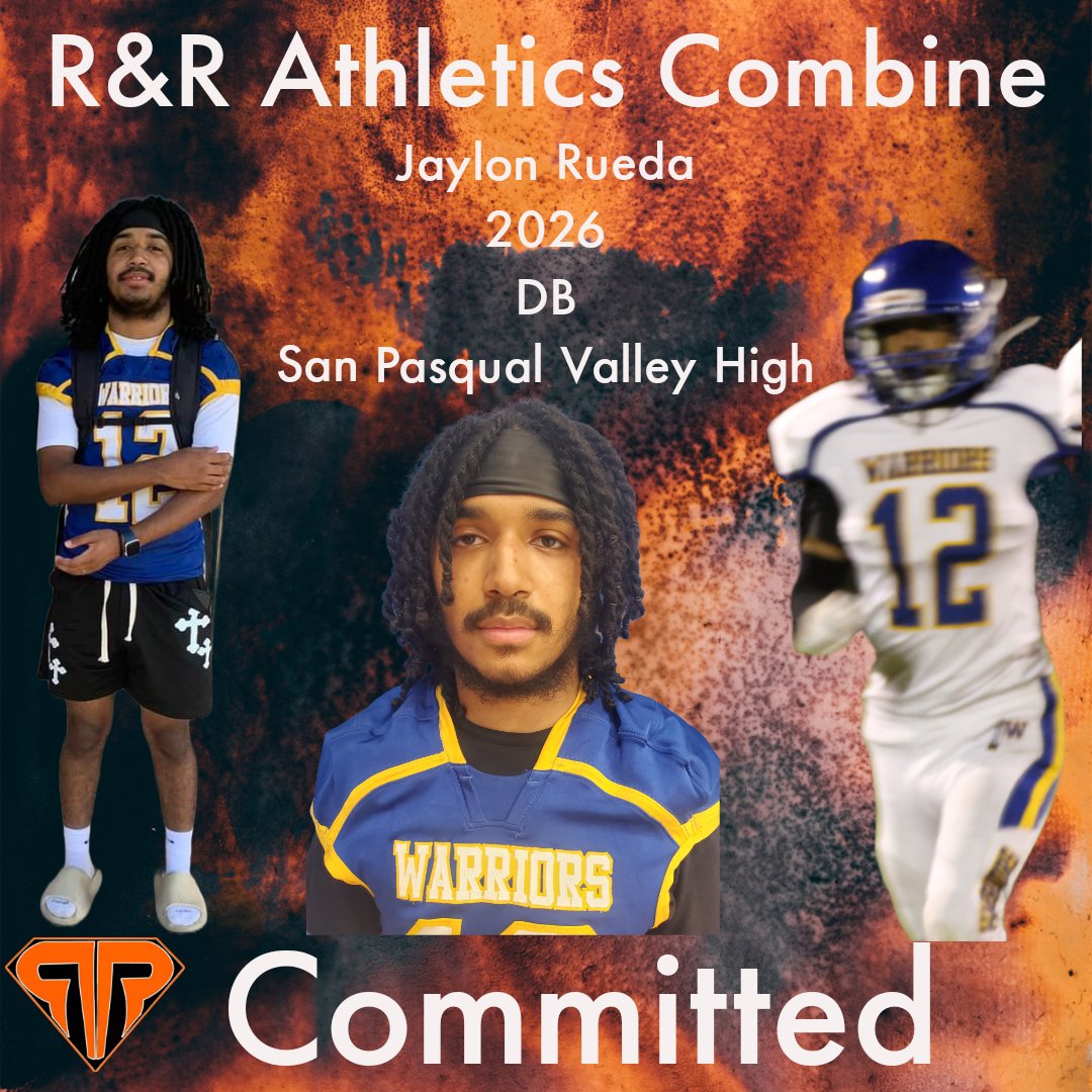 WELCOME R&R Athletics Combine Participants 

Next Up Is 

Jaylon Rueda
DB
San Pasqual High School Winterhaven, CA.

'Come Ready to Work or Don't Come at all'.