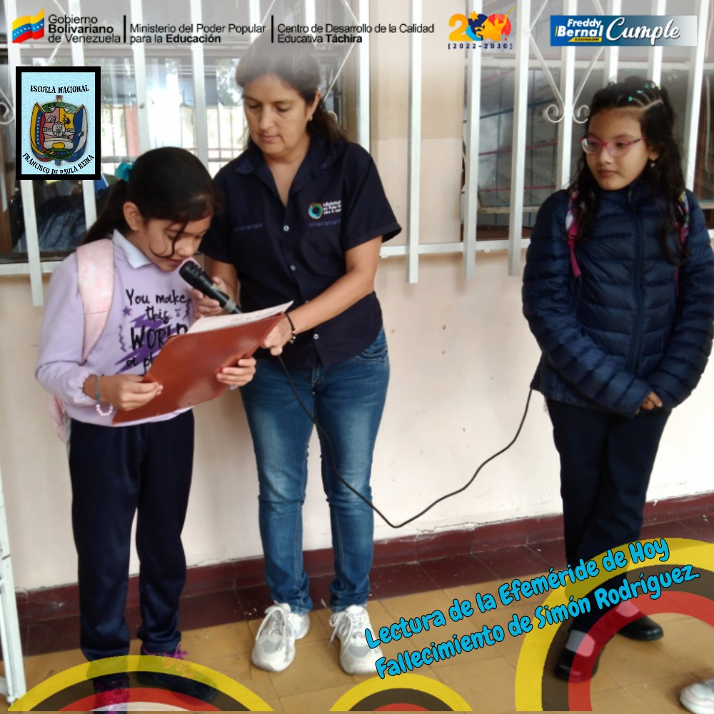 Lectura de Efeméride: Fallecimiento  de Simón  Rodríguez por Escolar de Cuarto Grado. Escuela Nacional Francisco de Paula Reina. Municipio Ayacucho. @MPPEDUCACION <a href="/Berzabethg1/">Berzabethgandicaoficial</a> <a href="/CDCETachira/">CDCE Táchira</a> <a href="/cdceayacucho/">CDCE Municipio Ayacucho</a> <a href="/Crazet2011/">Crazet2011</a> <a href="/circuito4ayacu/">𝓒𝓲𝓻𝓬𝓾𝓲𝓽𝓸 𝓔𝓭𝓾𝓬𝓪𝓽𝓲𝓿𝓸 4</a>