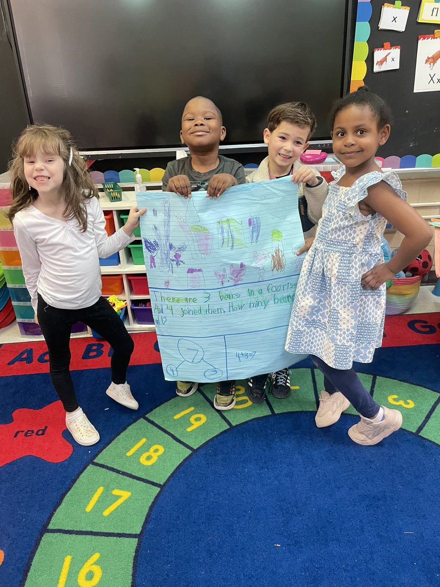 Ms. Turner’s Kindergarten class applied their learning of addition by collaborating in groups to create addition stories. They used number bonds, addition sentences, & drawings to describe + solve the addition problem! #WatchUsSoar 🌟 @DeKalbSchools @COSDeKalbCounty @DCSDRegion1