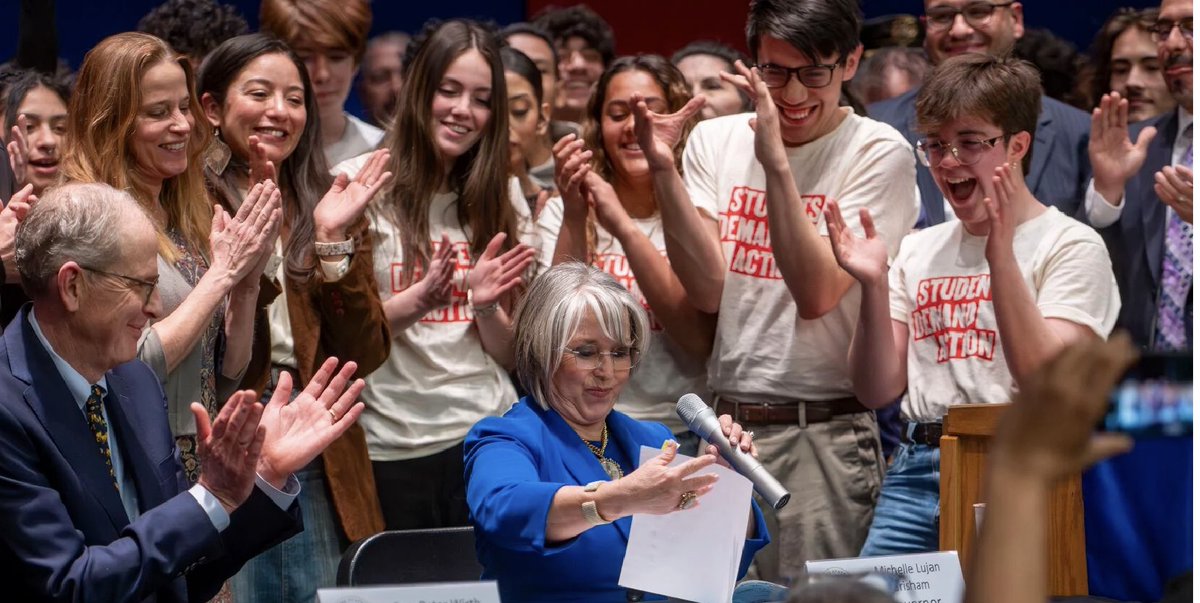 It was an honor to attend the signing of the waiting period for the sale of firearms bill into law today w/ <a href="/GovMLG/">Governor Michelle Lujan Grisham</a> and our fearless sponsor <a href="/ARomero_NM/">Andrea Romero</a> at West Mesa HS. We also facilitated our gun violence prevention workshops throughout the day reaching over 300 students.