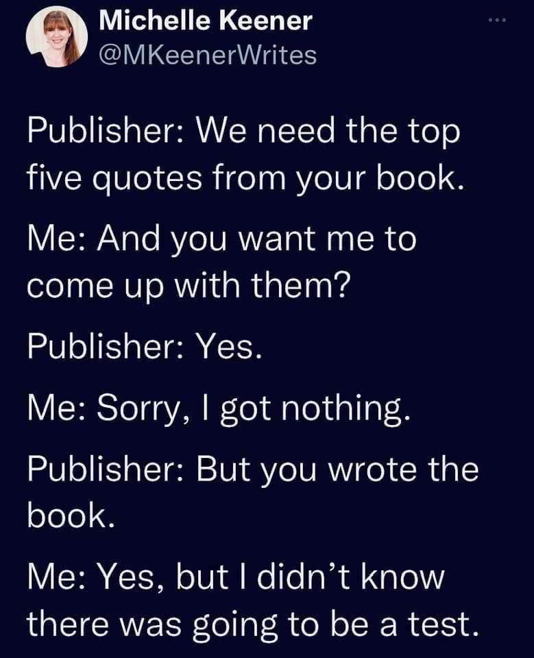 DianeGarland12's tweet image. LOL. Fans come up with great quotes! 

@MKeenerWrites