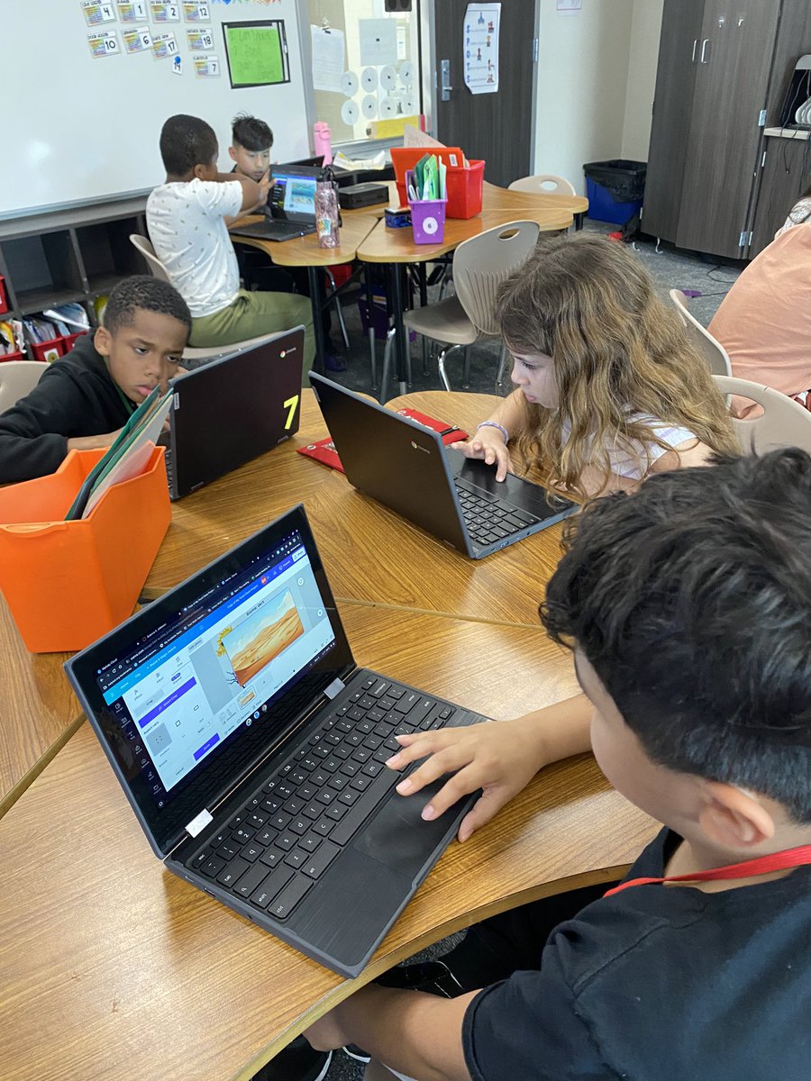 Thank you @MrsJordanPorter and Ms. Ungaro for introducing @canva to our third graders! They are pumped about their digital food chains!! 
☀️->🌿->🐭->🐍->🍄#KISD2024TechMArchMadness #KISDElemTech