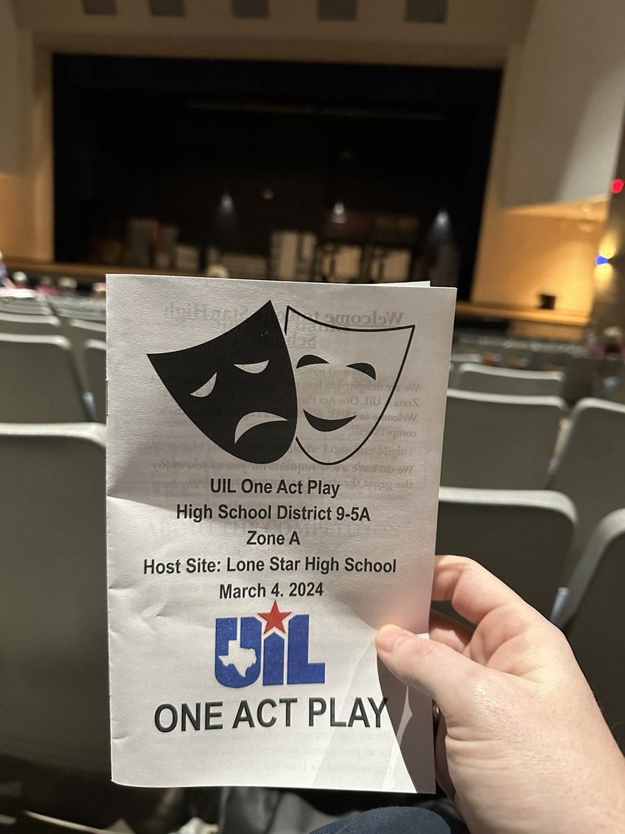 friscofinearts's tweet photo. Break a leg to all of the hard working companies in competition in this first day of UIL One-Act contest! #fisdfineartsleads #UIL #oneact https://t.co/C5vMatLvIe