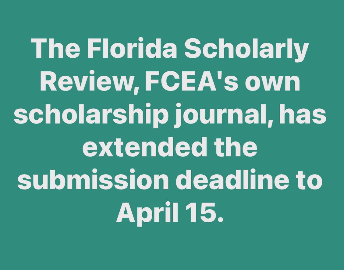 fcea_online's tweet photo. Journal deadline extended! 
Check out the LinkTree in our bio to find out how to submit. https://t.co/YJ4QyPOlWp