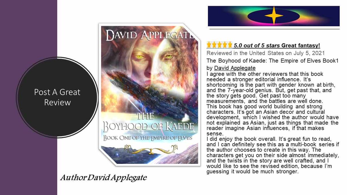 The Author, David T Applegate (@futurefantasy5) on Twitter photo <a href="/Pantheon_itf/">Colin Switalski - Writer</a> Science and technology meet fantasy, hope, and wonder.
The Boyhood of Kaede (The Empire of Elves Book 1)
Power Games (The Empire of Elves Book 2)
Into the Elves' Mound (The Empire of Elves Book 3)
#WritingCommunity #writersoftwitter #mustread
books2read.com/DavidApplegate <a href="/Pantheon_itf/">Colin Switalski - Writer</a> Science and technology meet fantasy, hope, and wonder.
The Boyhood of Kaede (The Empire of Elves Book 1)
Power Games (The Empire of Elves Book 2)
Into the Elves' Mound (The Empire of Elves Book 3)
#WritingCommunity #writersoftwitter #mustread
books2read.com/DavidApplegate