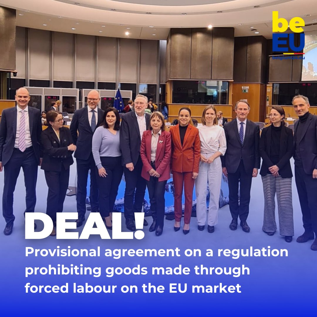 🤝 Deal! @EUCouncil & @Europarl_EN provisionally agree on a regulation prohibiting in the 🇪🇺 market products made under forced labour. 🛑 Around the world 27 million people are victim of forced labour. This deal aims at banning products made under these unacceptable conditions.